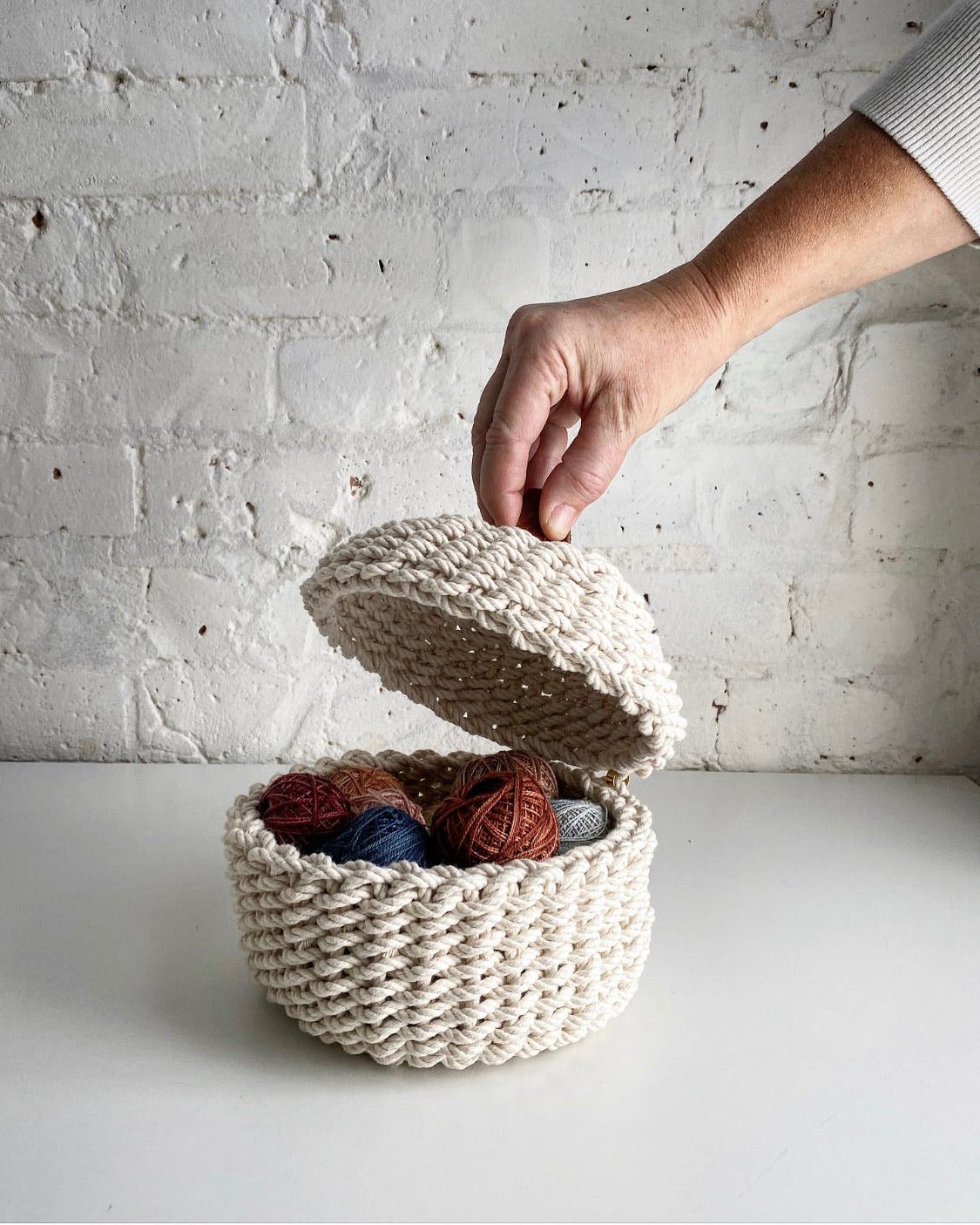 Jordan Twined Rope Basket With Lid Kit