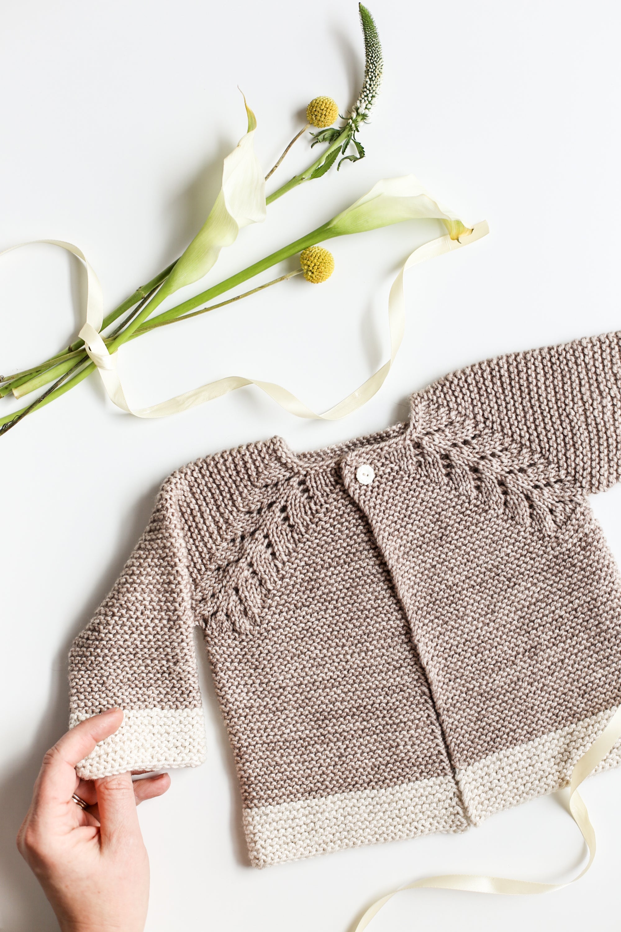 Lovely Knit Top Down Cardigan Baby Sweater