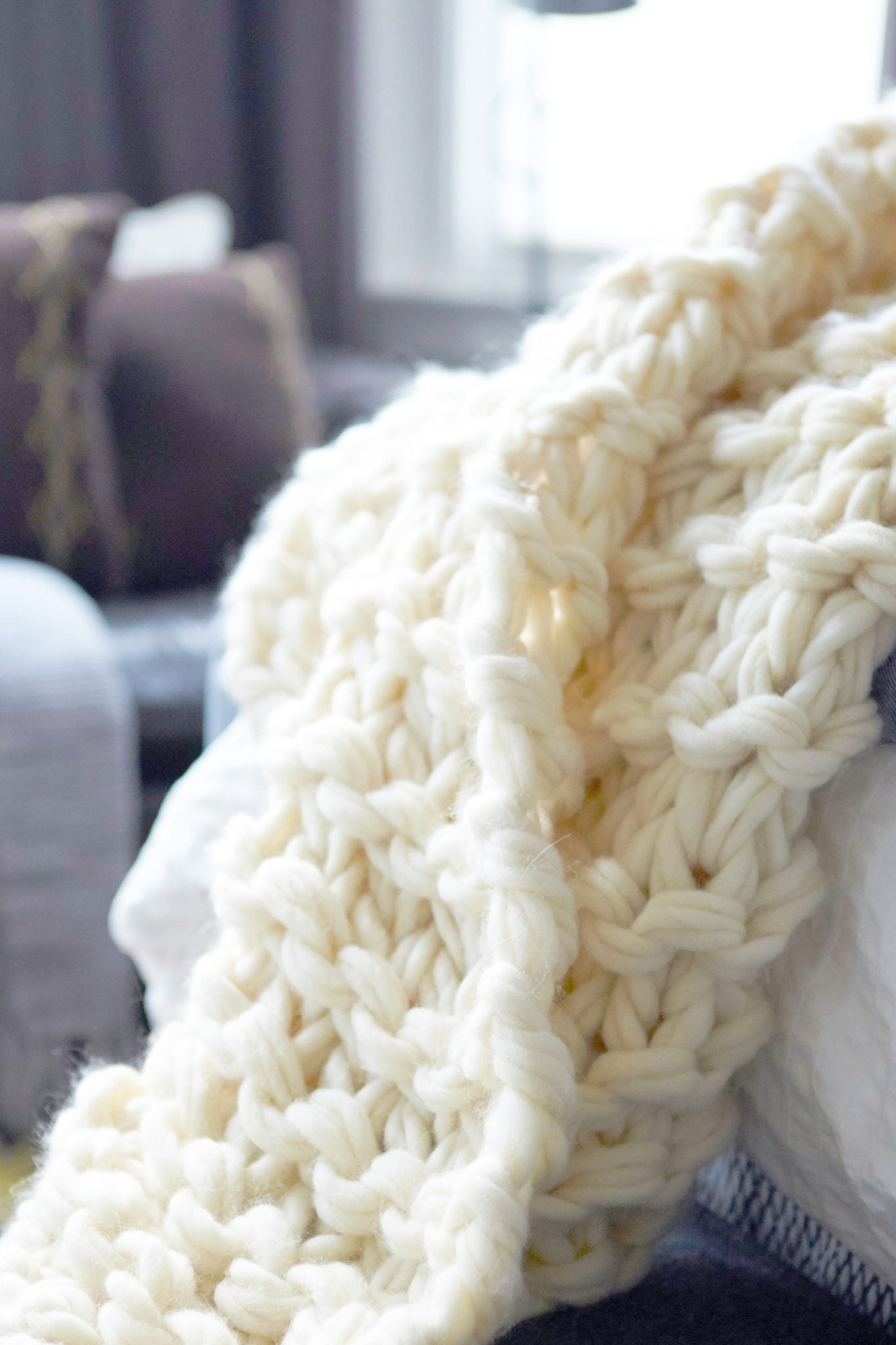 arm knit blanket tutorial - flax & twine