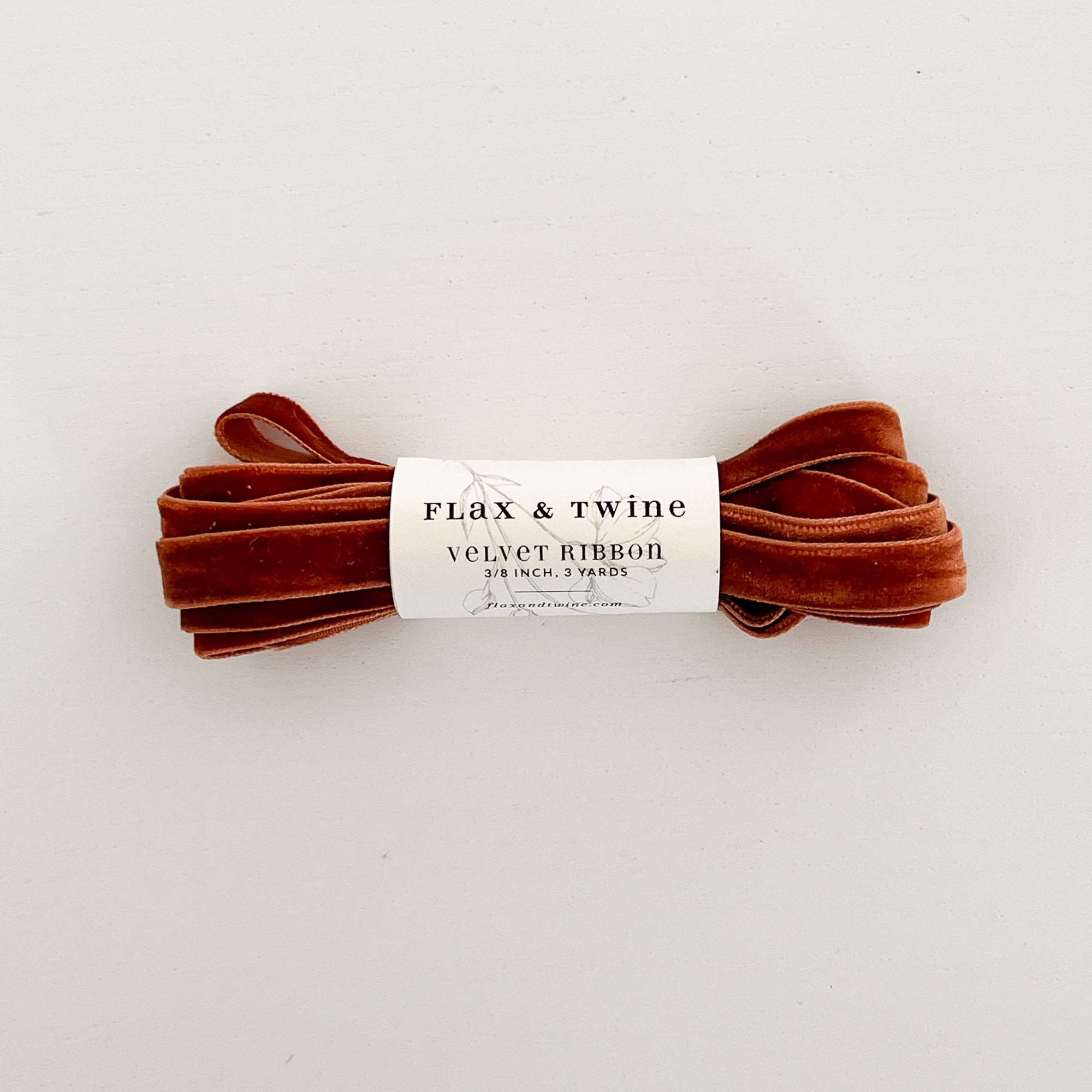 Flax & Twine Velvet Ribbon 3/8 Inch - The Websters