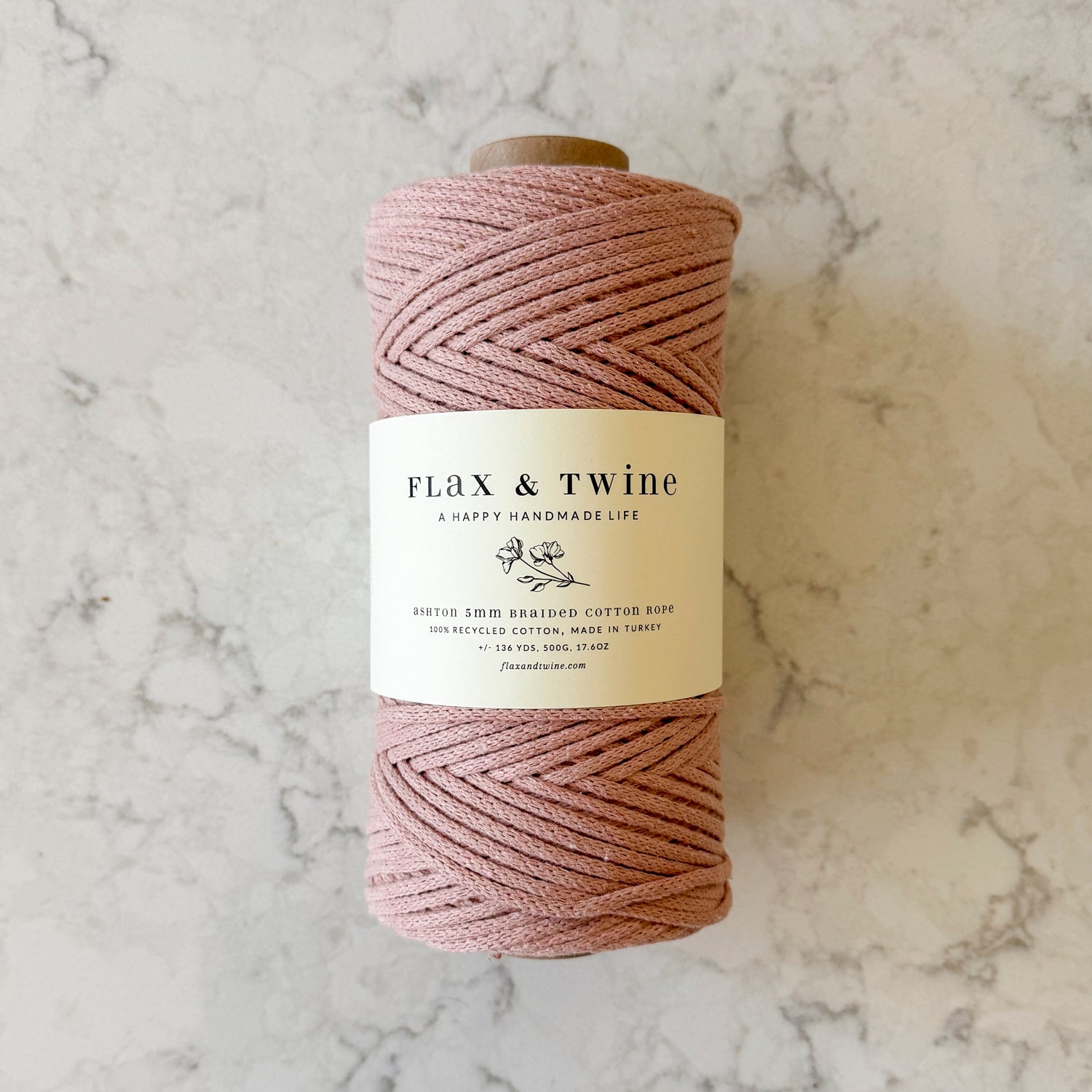 Flax & Twine 5mm Ashton Braided Cotton Rope