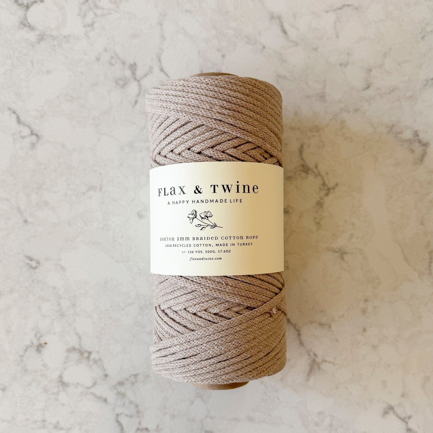 Flax & Twine 5mm Ashton Braided Cotton Rope