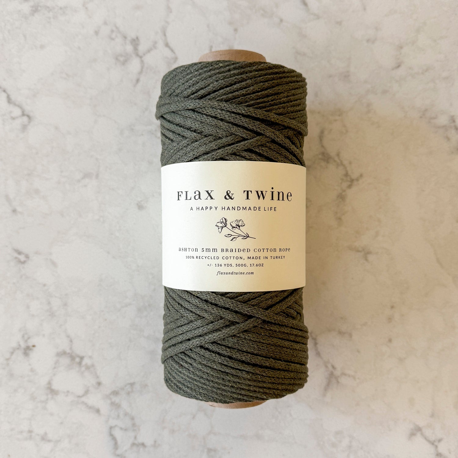 Flax & Twine 5mm Ashton Braided Cotton Rope