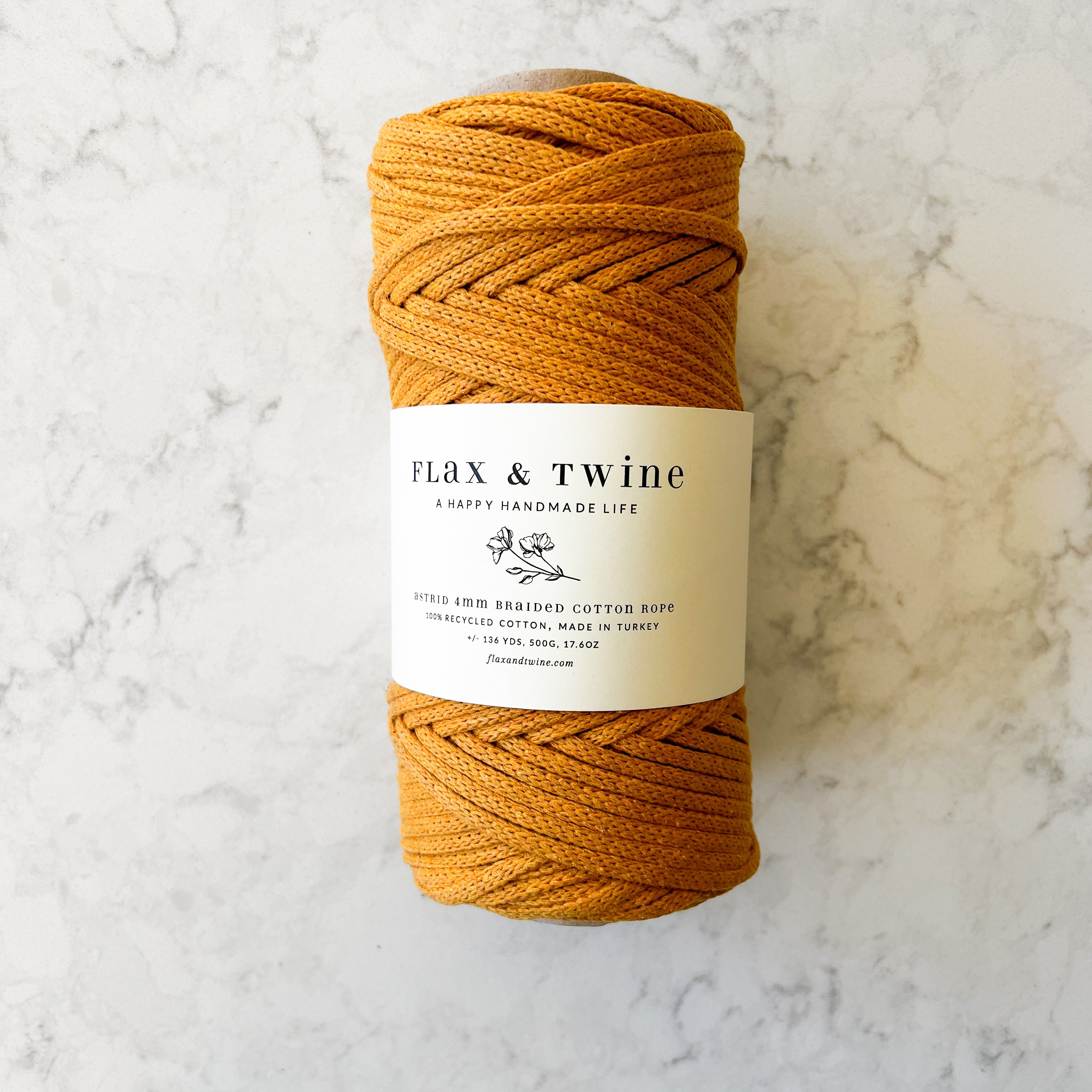 Flax & Twine Astrid 4mm Braided Cotton Rope