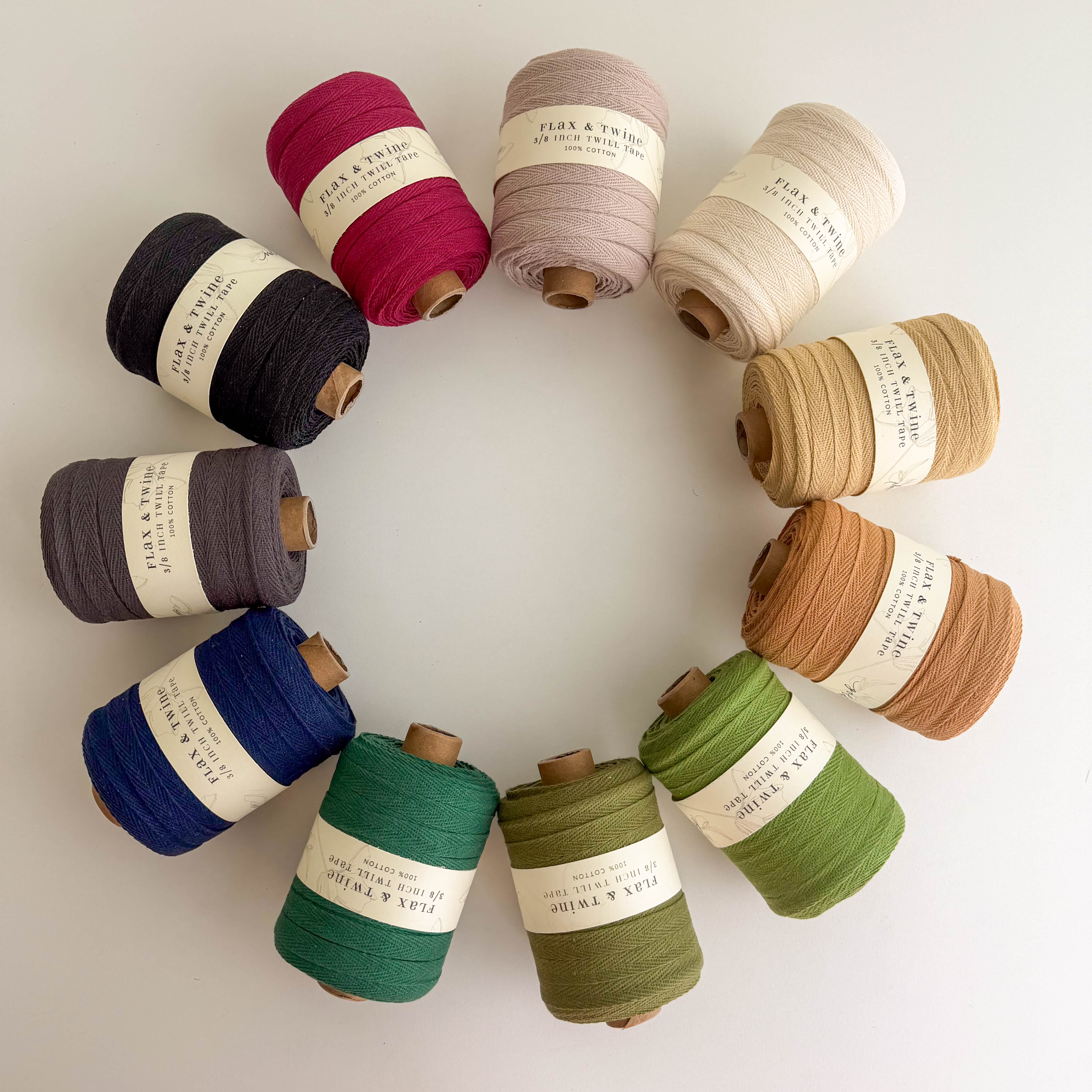 Flax & Twine Cotton Twill Tape (3/8")