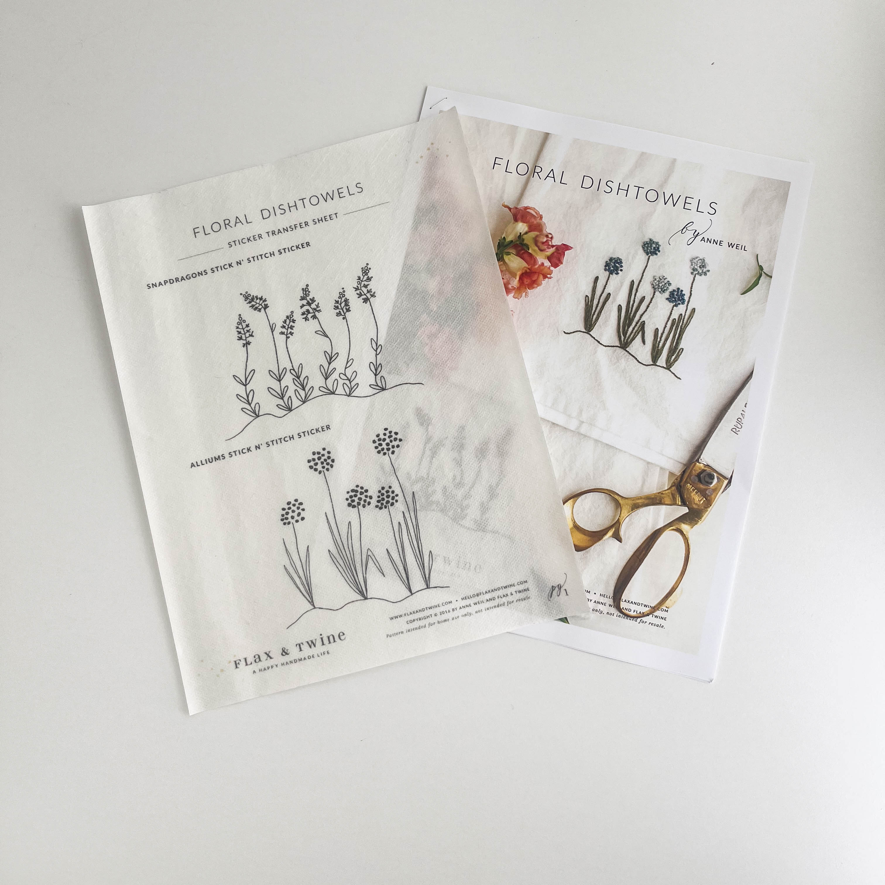Floral Dishtowels Pattern, Sticker & Color Packs A LA CARTE