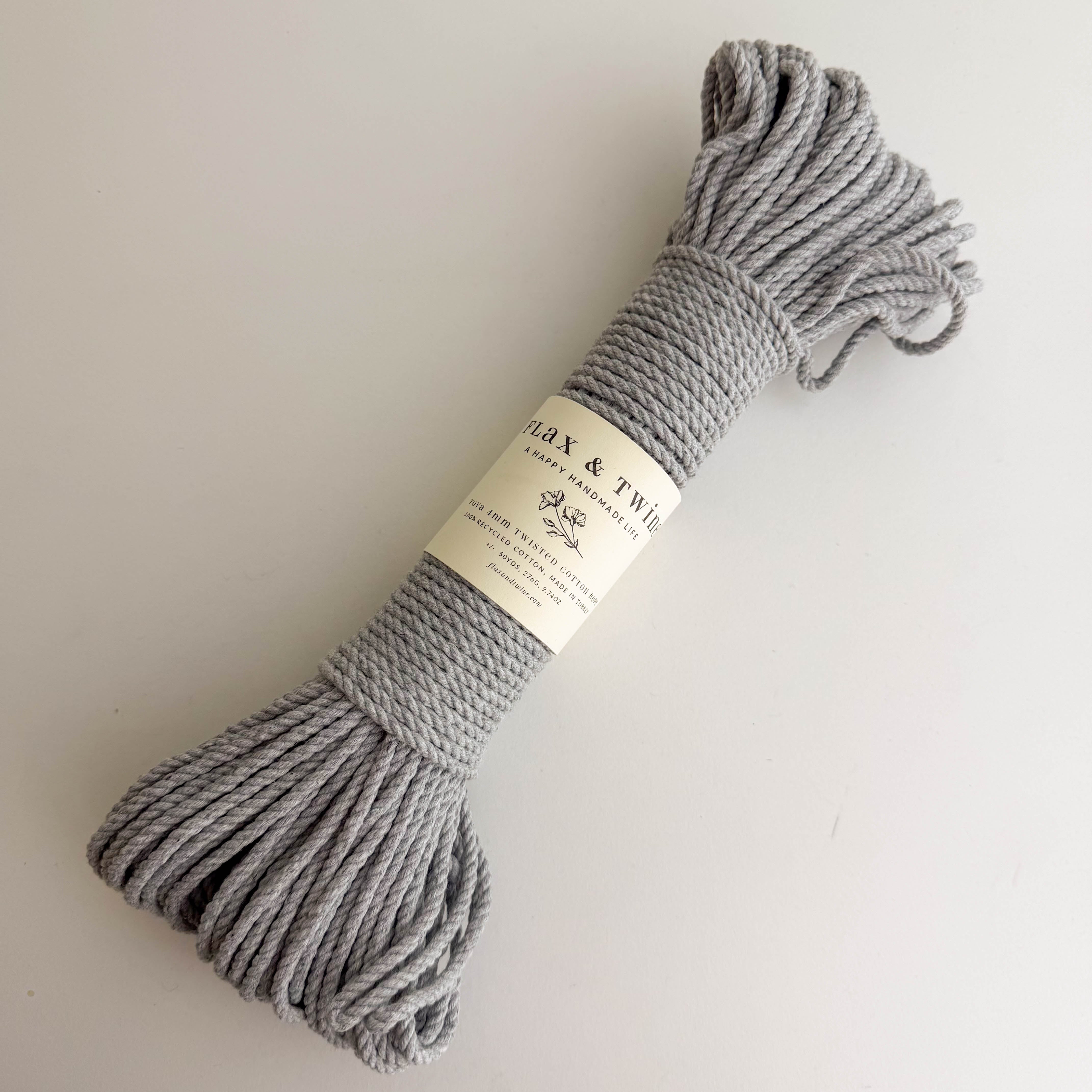 Flax & Twine 4mm Tova Twisted Cotton Rope