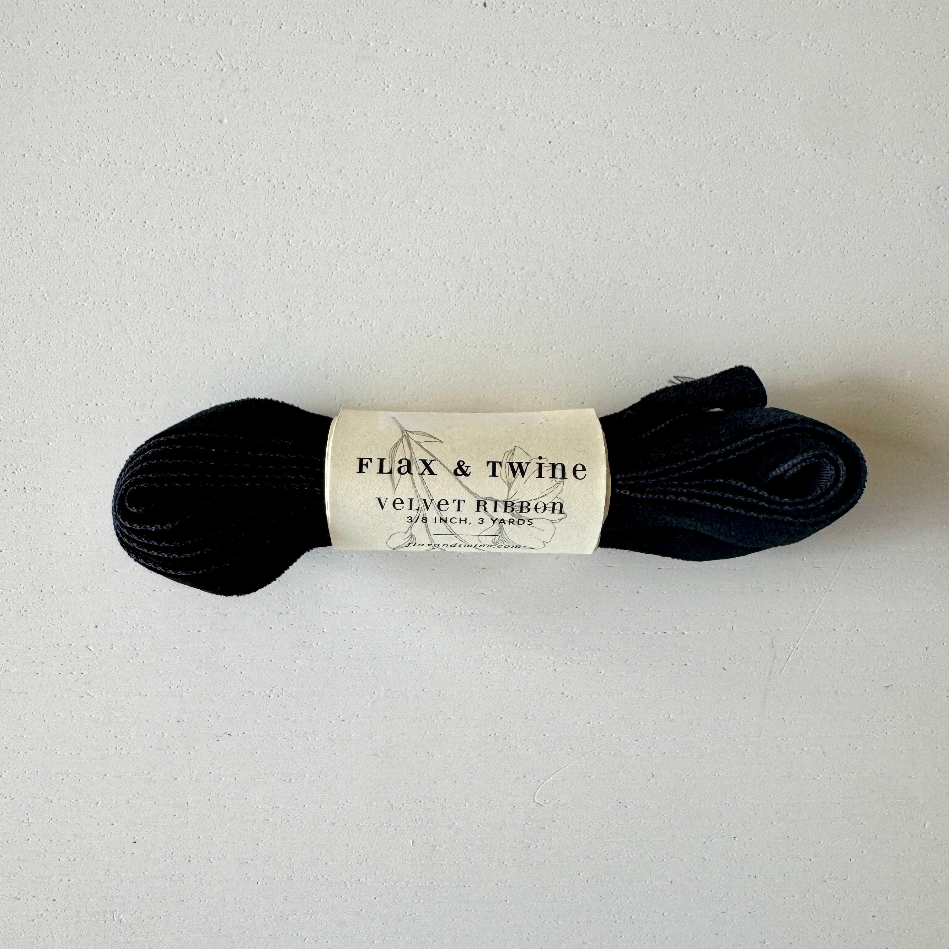 Flax & Twine 3/8" Velvet Ribbon