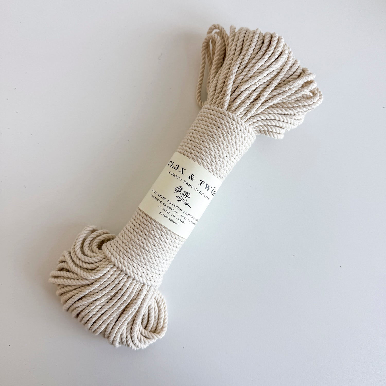 Flax & Twine 4mm Tova Twisted Cotton Rope