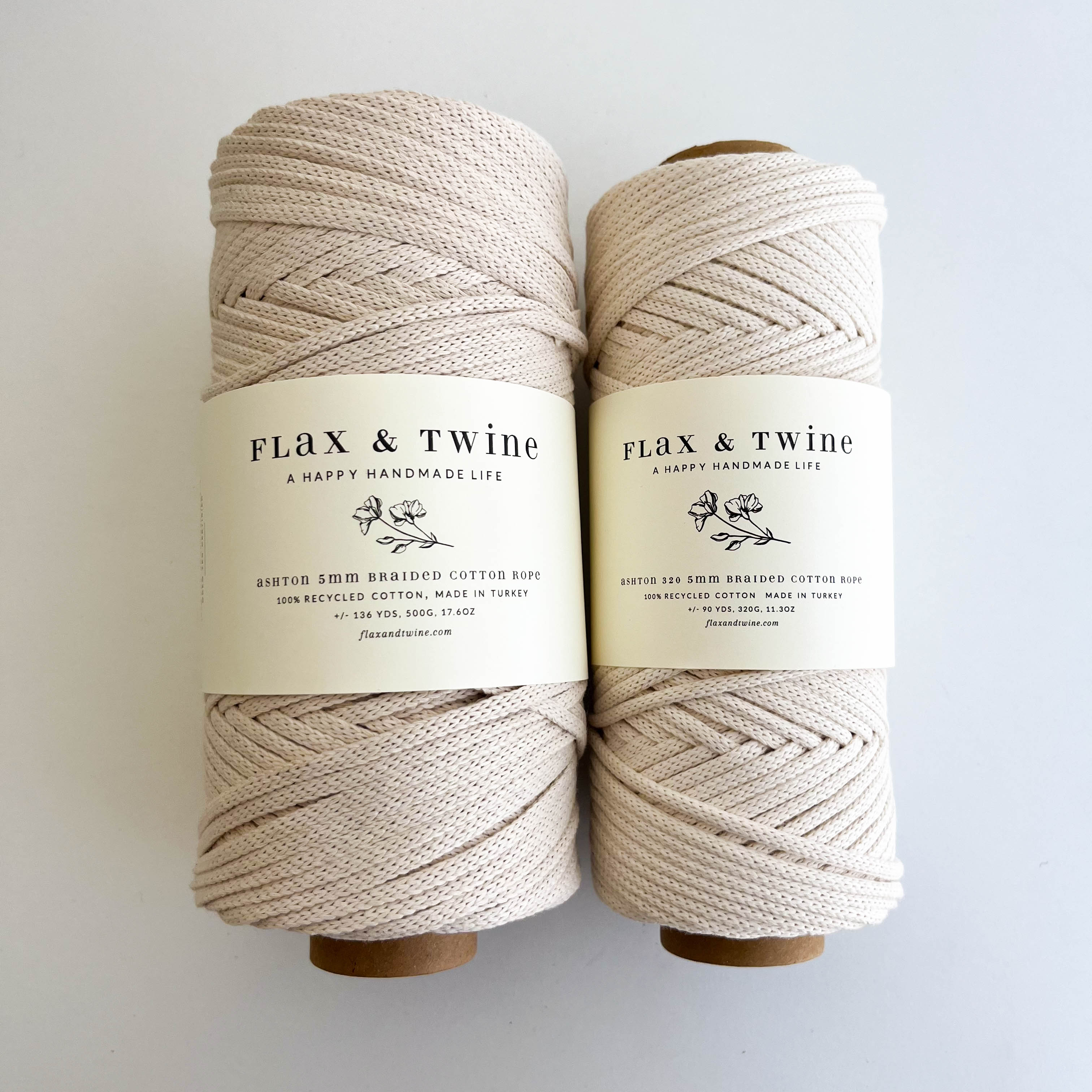 Flax & Twine 5mm Ashton Braided Cotton Rope