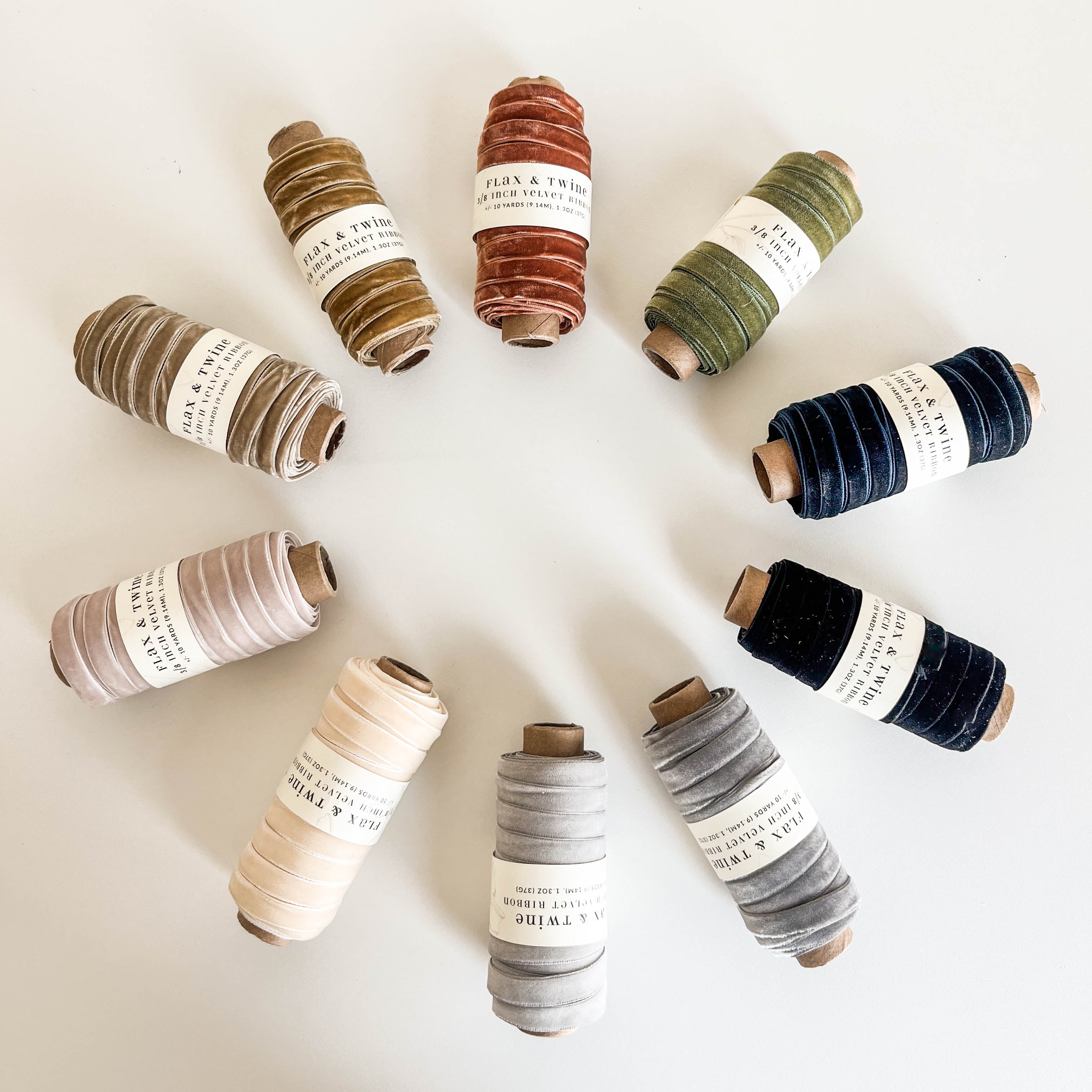 Flax & Twine 3/8" Velvet Ribbon