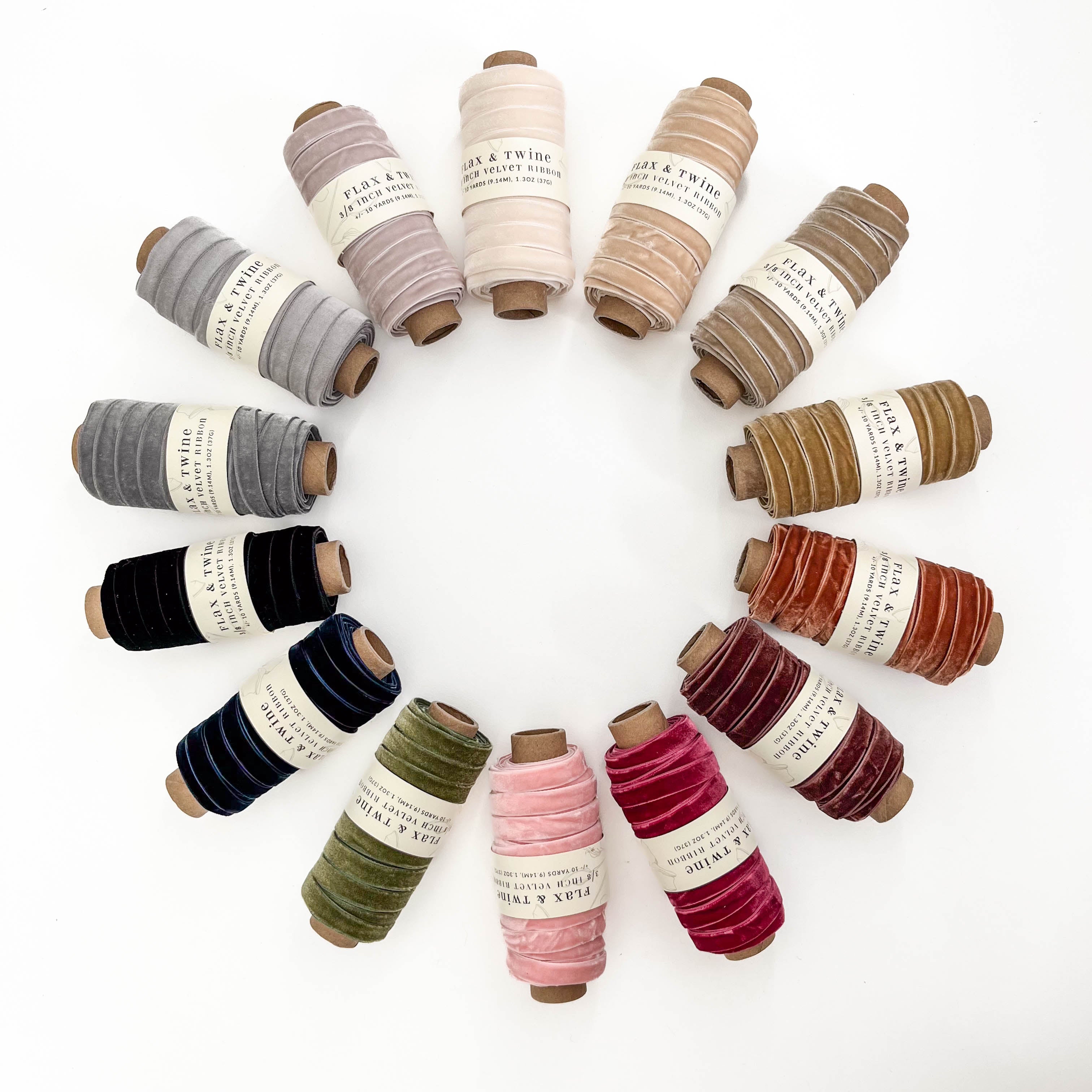 Flax & Twine 3/8" Velvet Ribbon