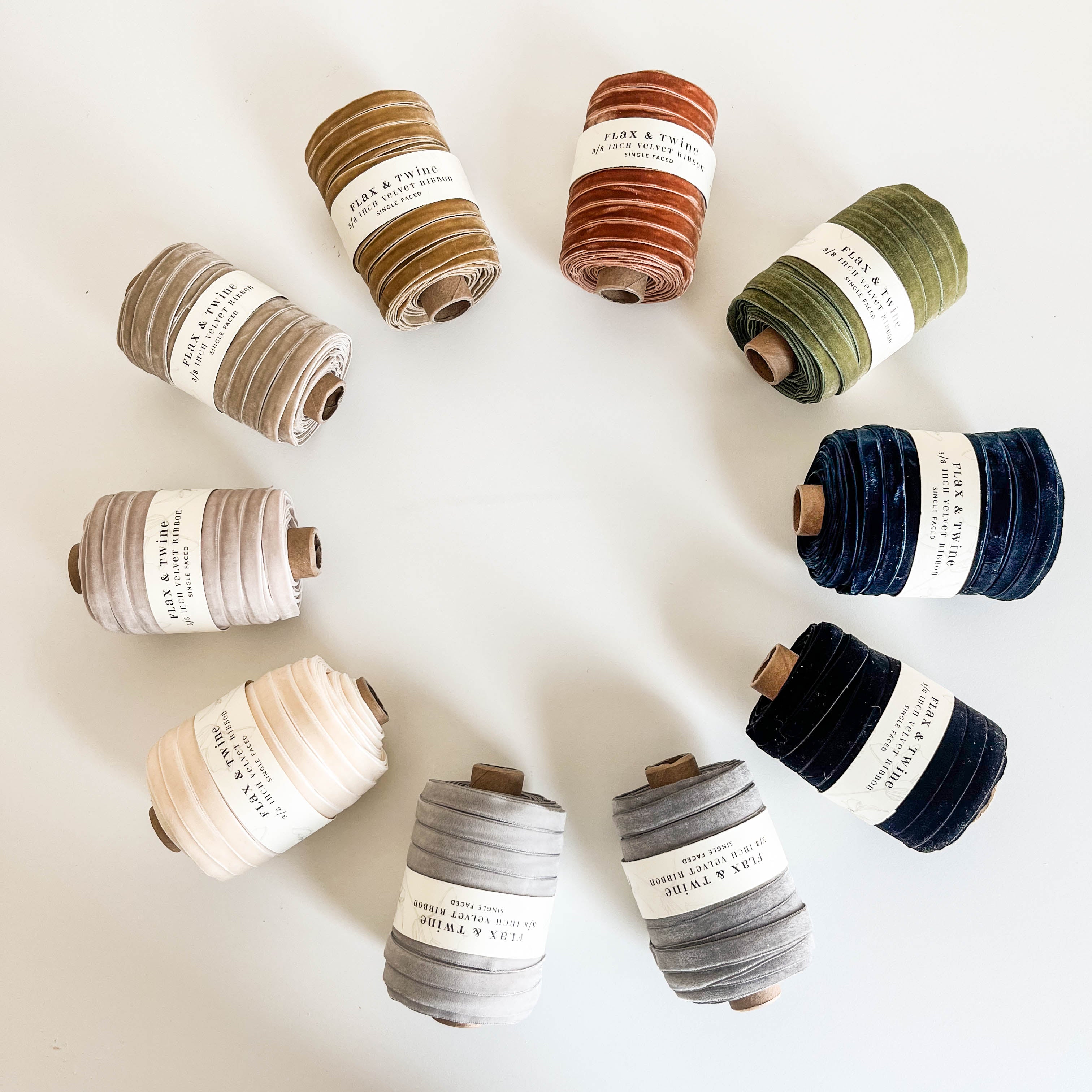 Flax & Twine 3/8" Velvet Ribbon