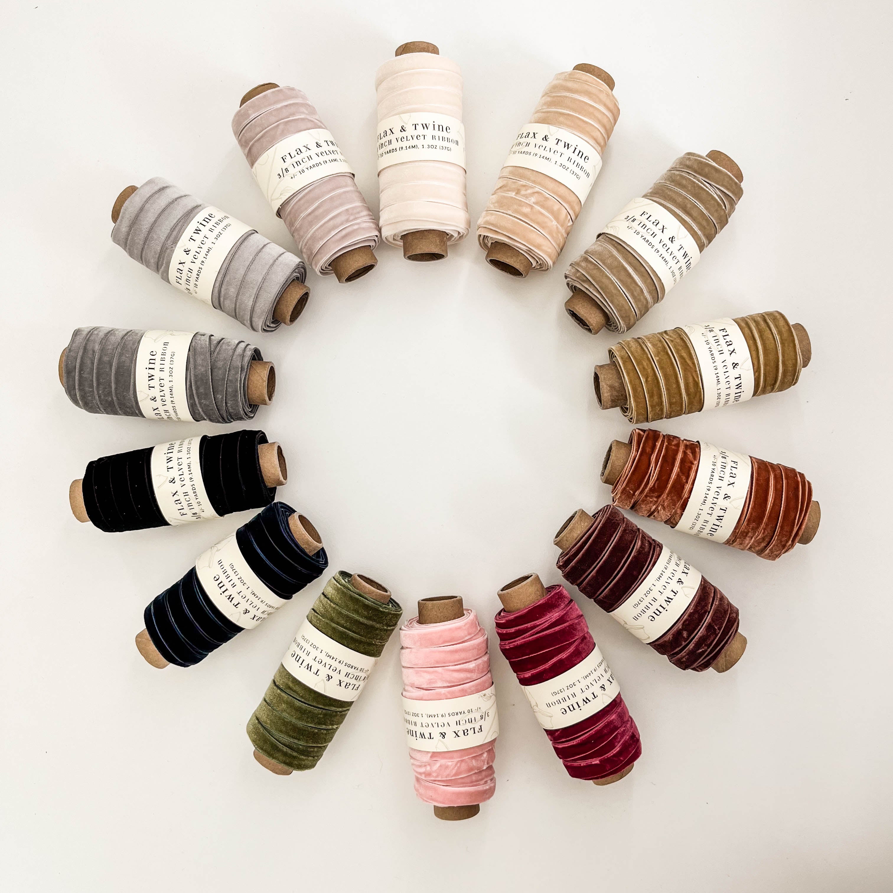 Flax & Twine 3/8" Velvet Ribbon