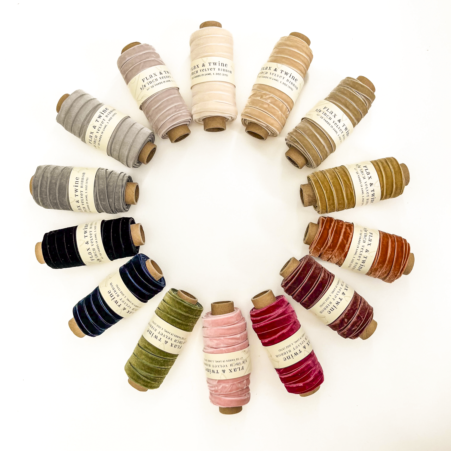 Flax & Twine 3/8" Velvet Ribbon