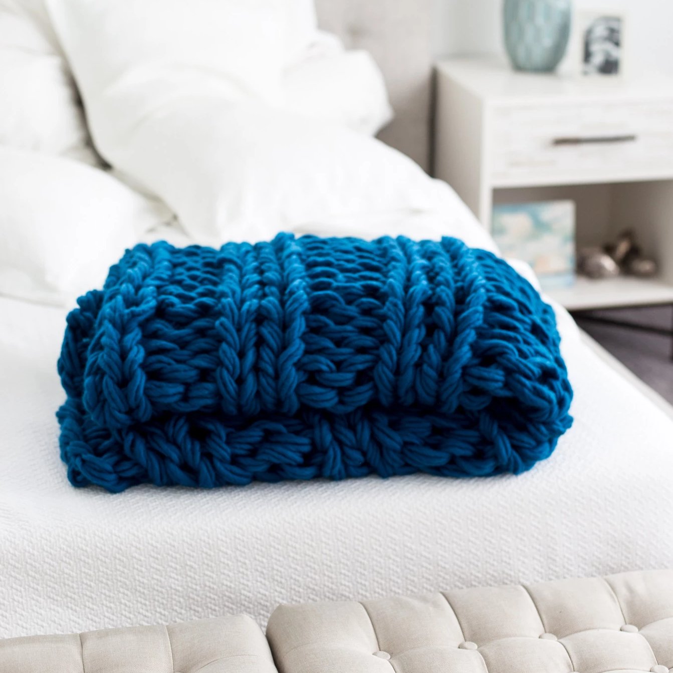 Arm Knit Chunky Garter Stitch Blanket Kit