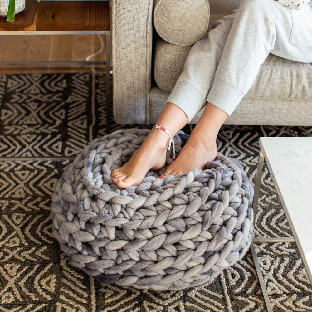 Hand Crochet Pouf Pattern & Video