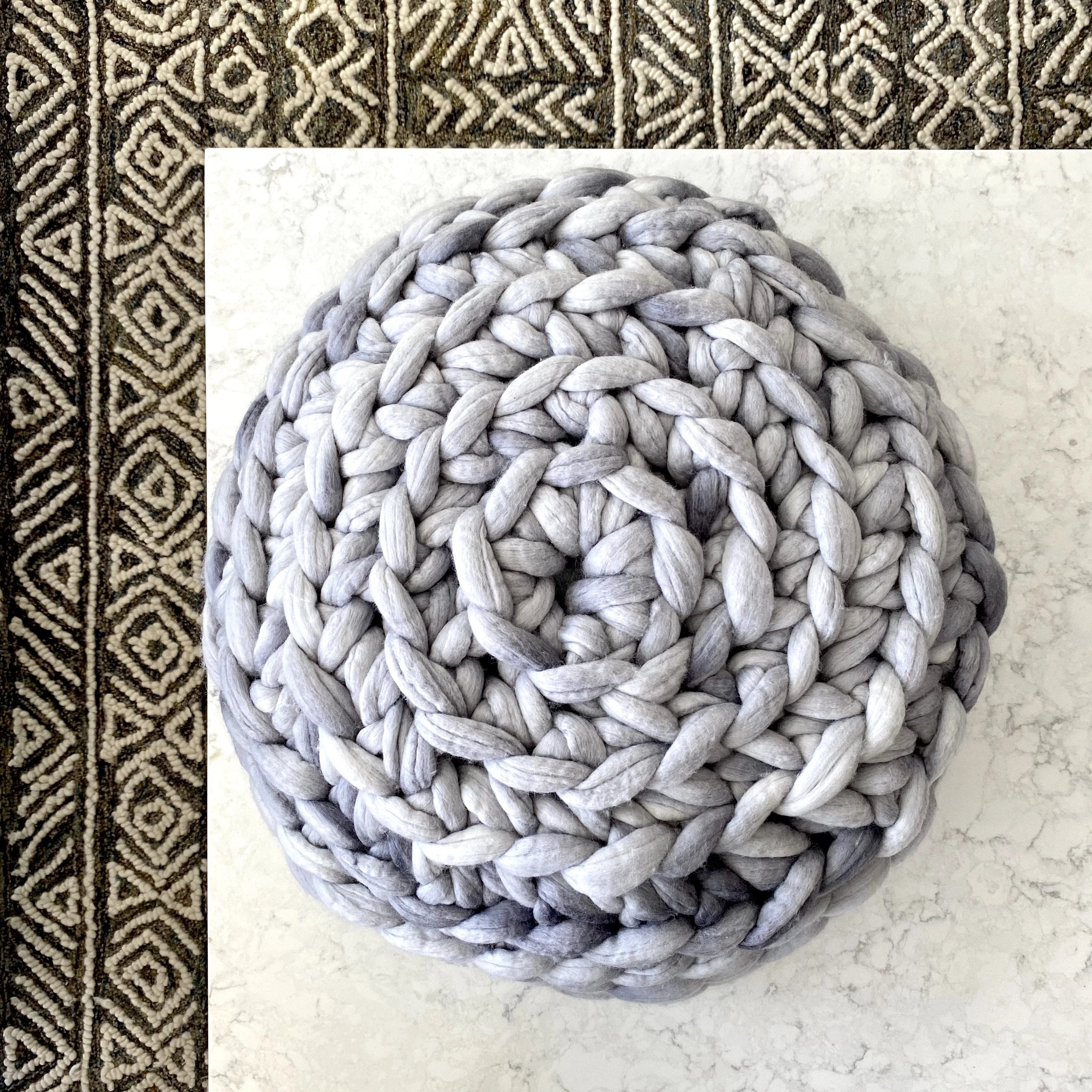 Hand Crochet Pouf Pattern & Video