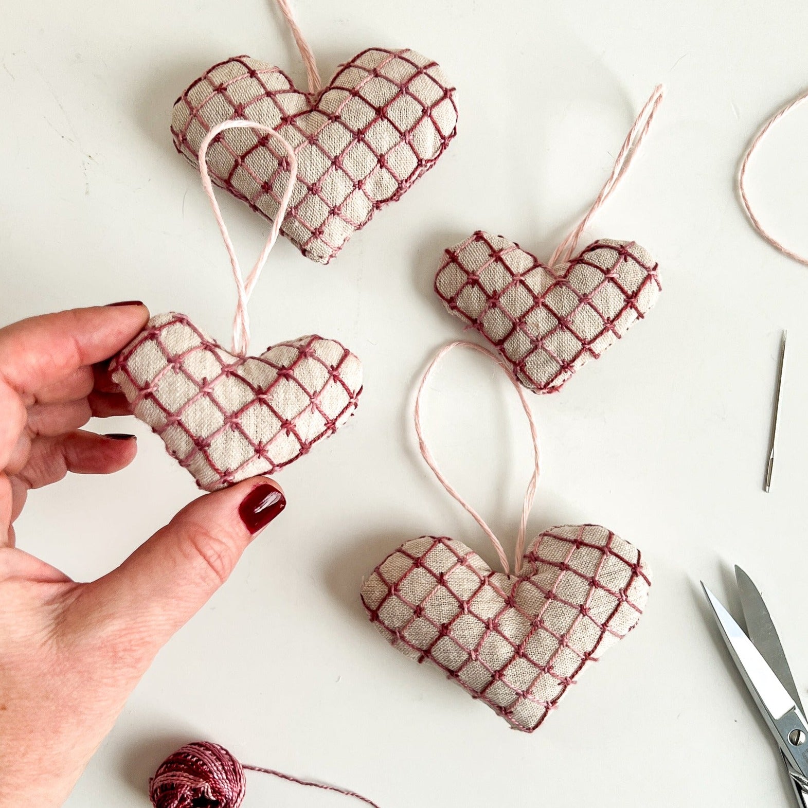 Jane Embroidered Hearts Kit