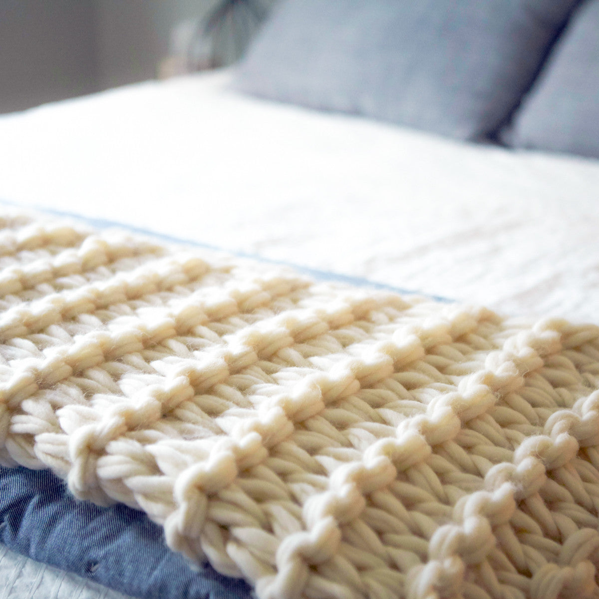 Arm Knit Garter Stitch Blanket Pattern