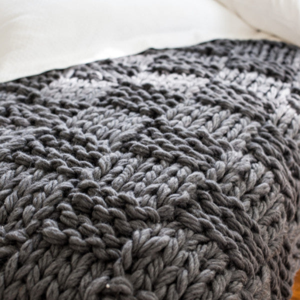 Arm Knit Chunky Basketweave Blanket Pattern